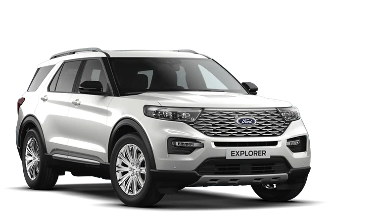 Λευκό Ford Explorer, τρισδιάστατη όψη από μπροστά