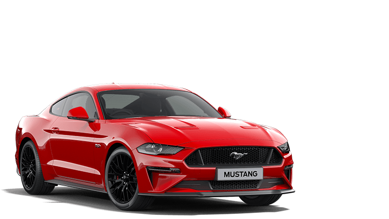 Κόκκινο Ford Mustang, τρισδιάστατη όψη από μπροστά
