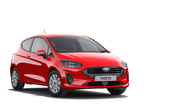 Κόκκινο Ford Fiesta, τρισδιάστατη όψη από μπροστά