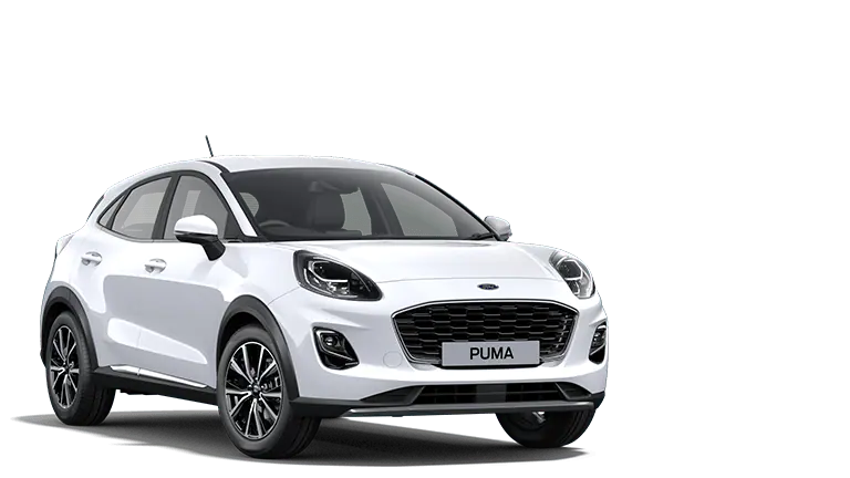 Λευκό Ford Puma, τρισδιάστατη όψη από μπροστά