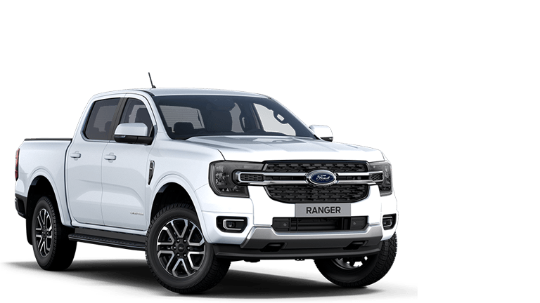 Λευκό Ford Ranger, τρισδιάστατη όψη από μπροστά