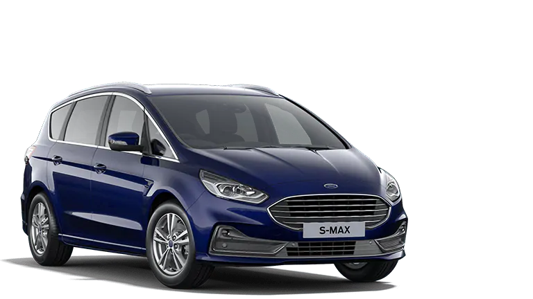 Μπλε Ford S-MAX, τρισδιάστατη όψη από μπροστά