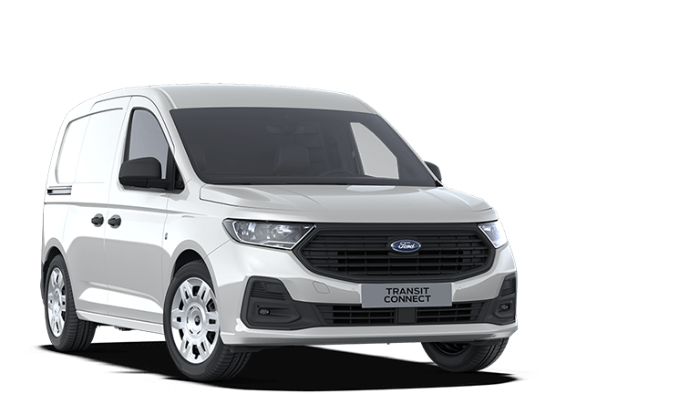 Λευκό Ford Transit Connect, τρισδιάστατη όψη από μπροστά