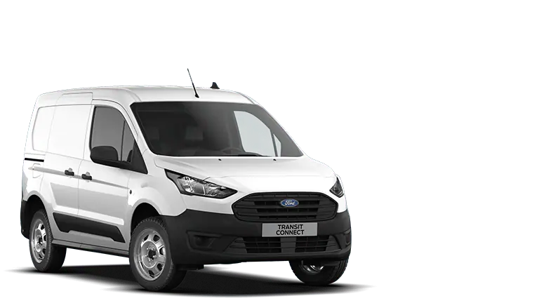 Λευκό Ford Transit Connect, τρισδιάστατη όψη από μπροστά