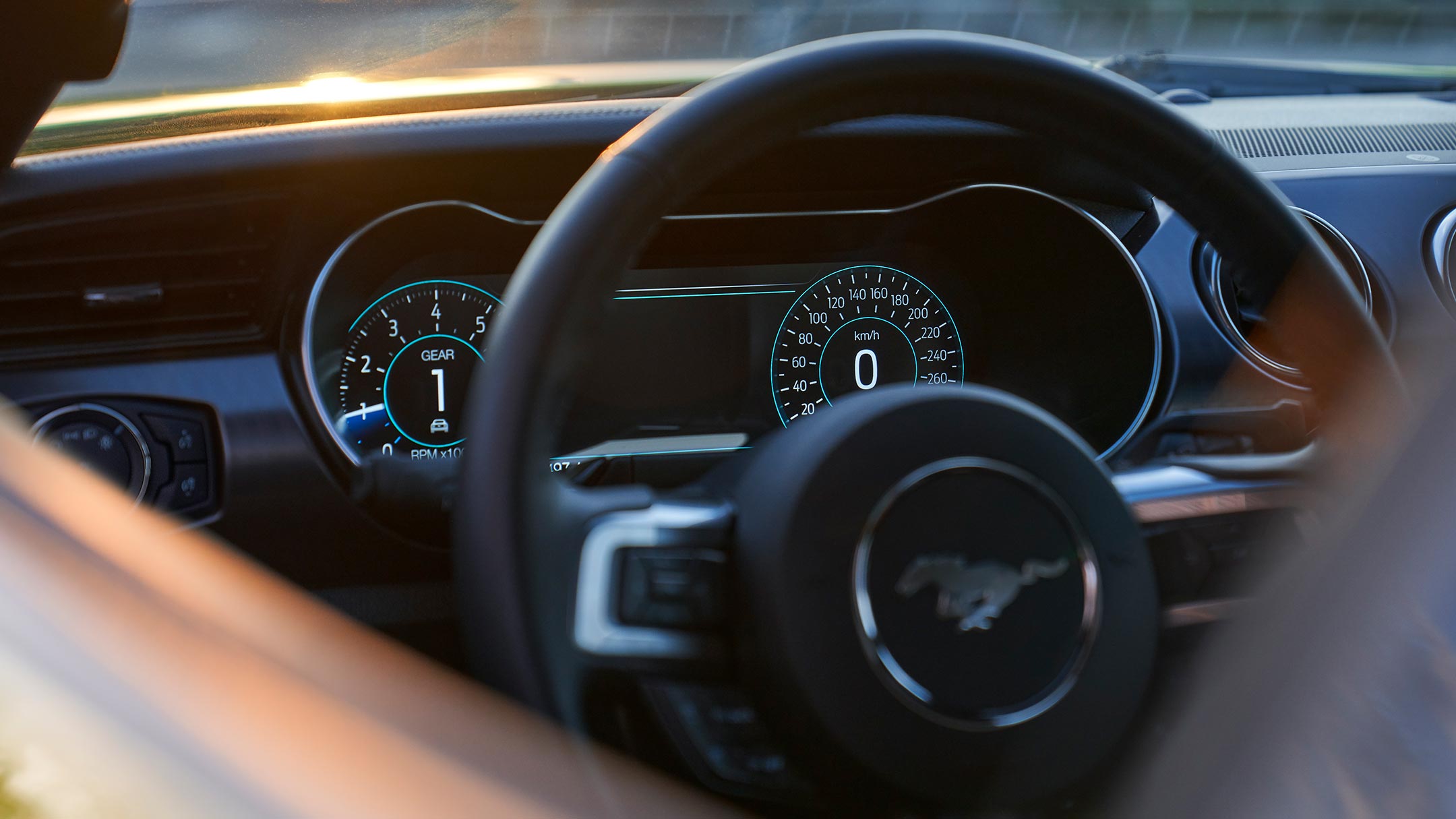 Ford Mustang Mach 1 interior digital screen close up