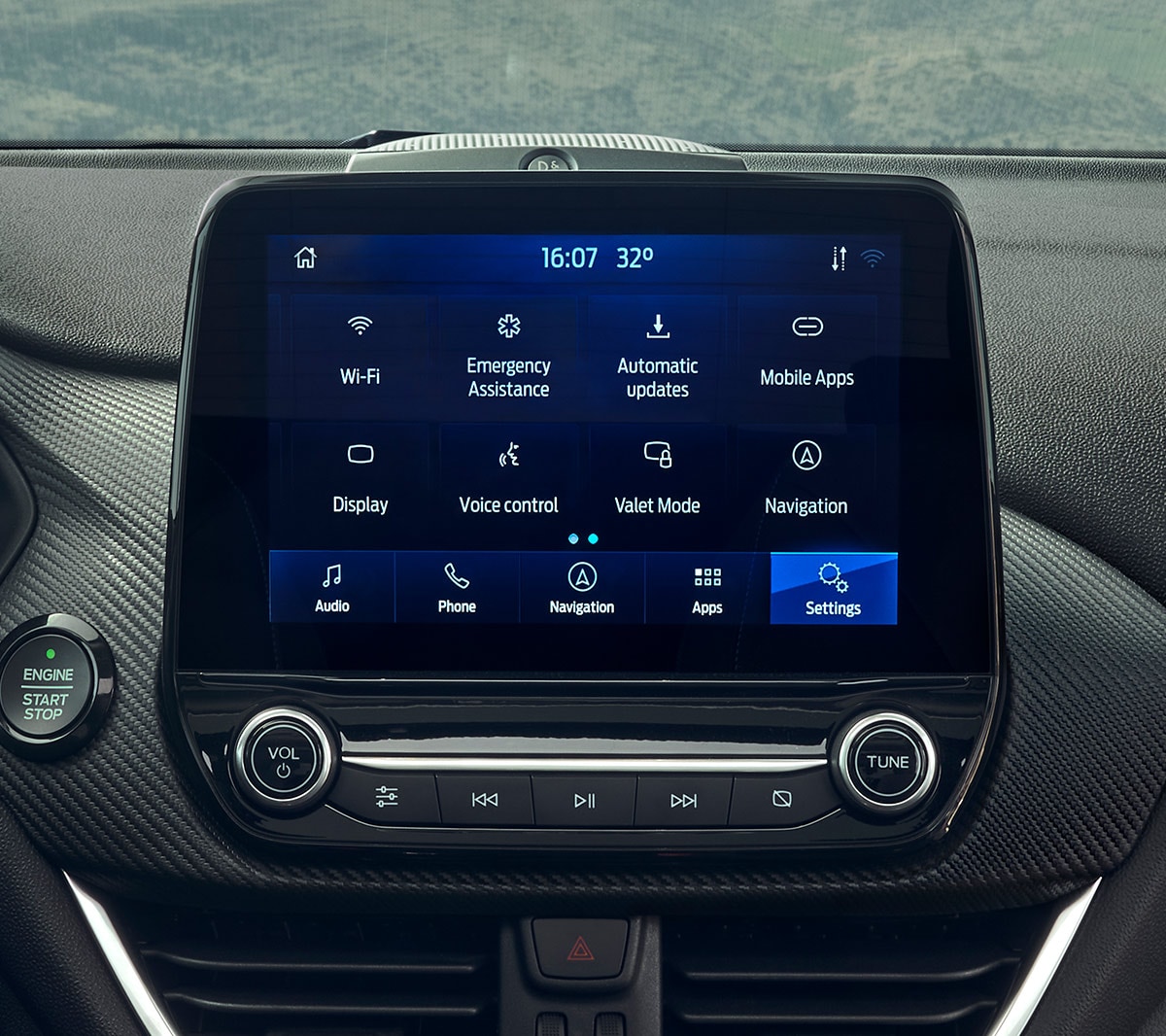 Ford Fiesta interior view of touchscreen