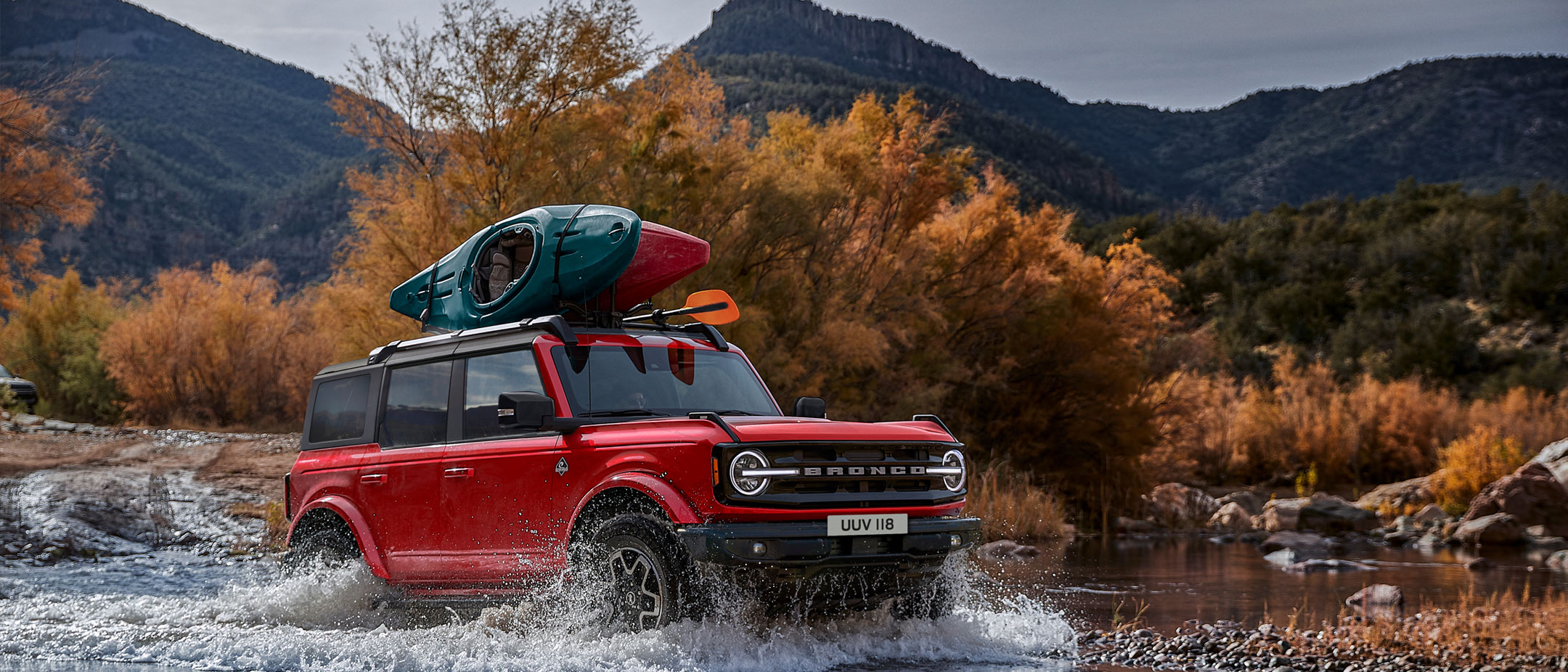 Ford Bronco driving through river