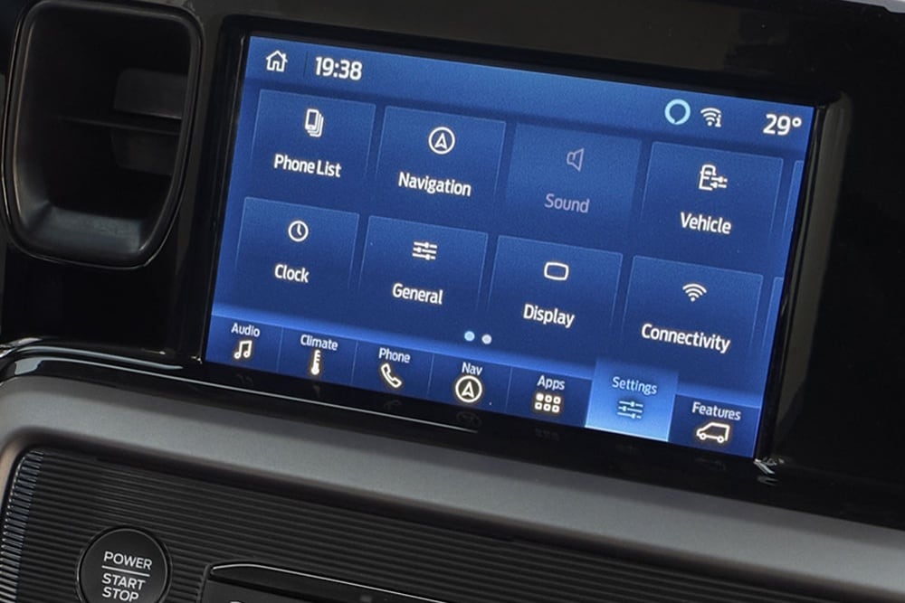Η οθόνη αφής του Ford Tourneo Courier.
