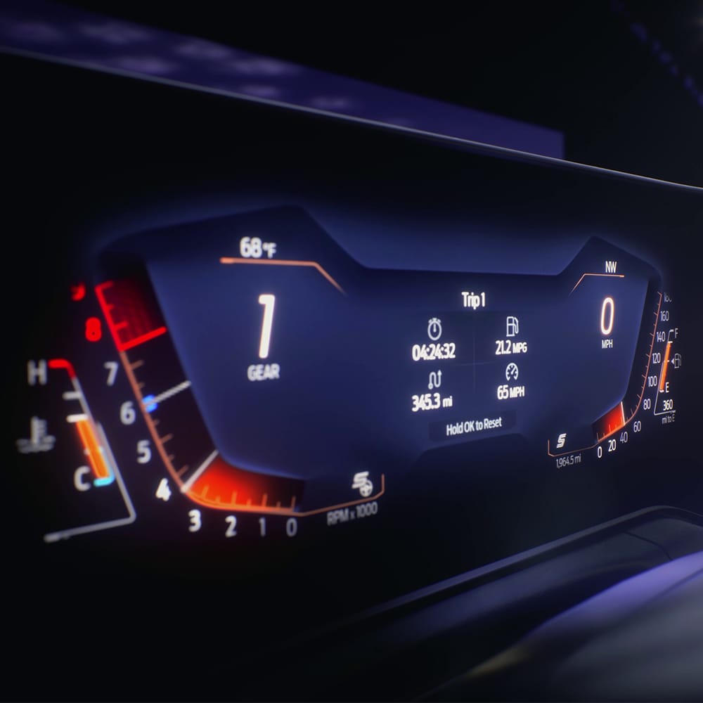 Ψηφιακός πίνακας οργάνων της Ford Mustang