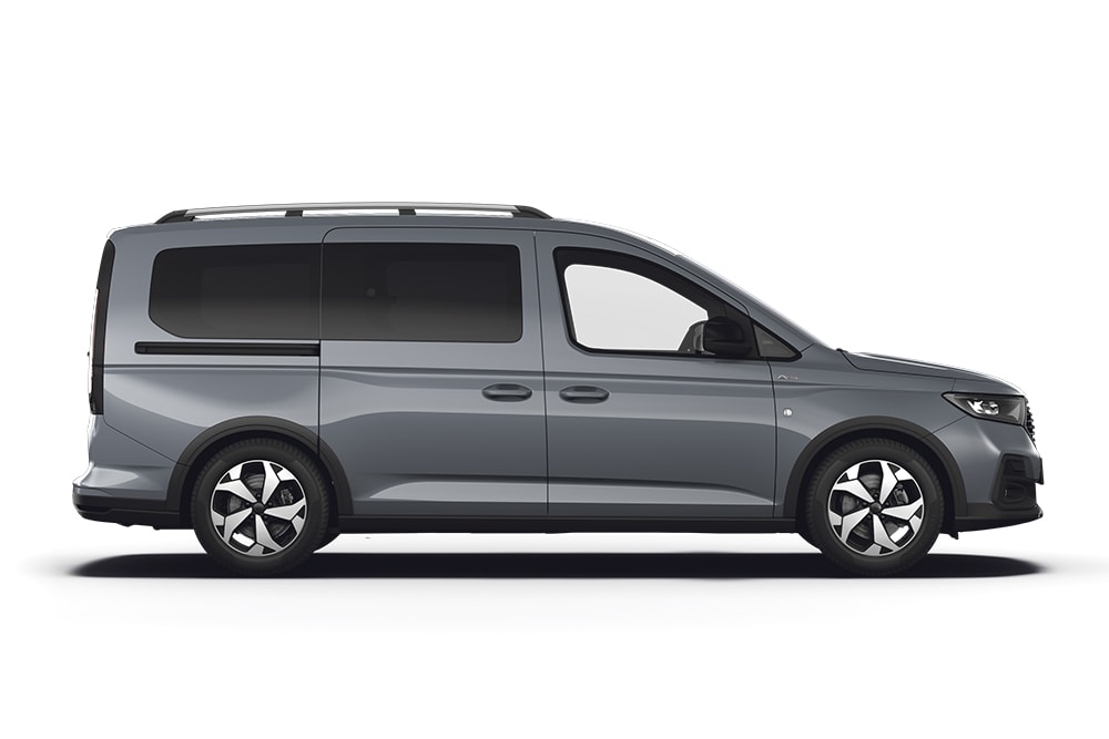 Μαύρο Ford Tourneo Custom της σειράς των πολυμορφικών (MPV) και πολυθέσιων επιβατικών οχημάτων της Ford.