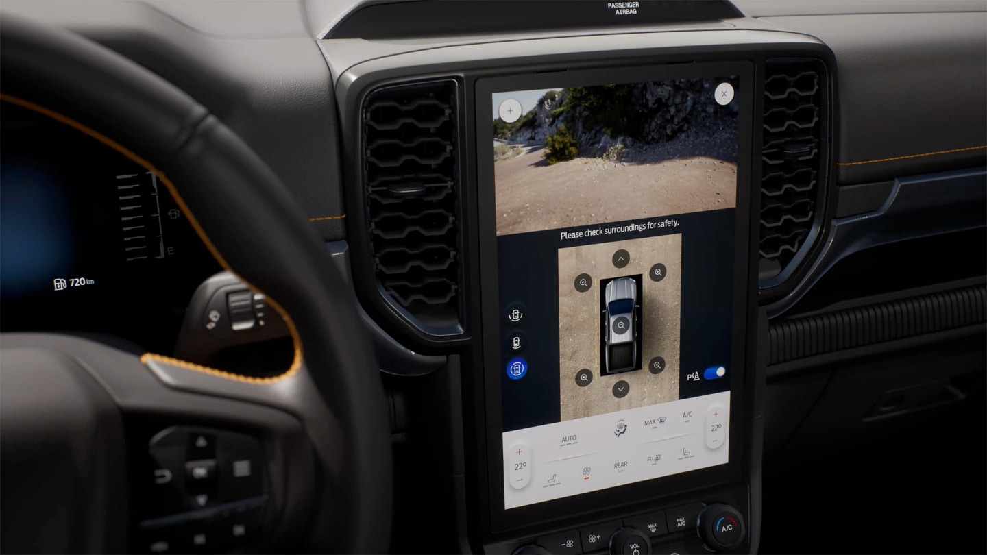 All-New Ford Ranger 360-degree camera display