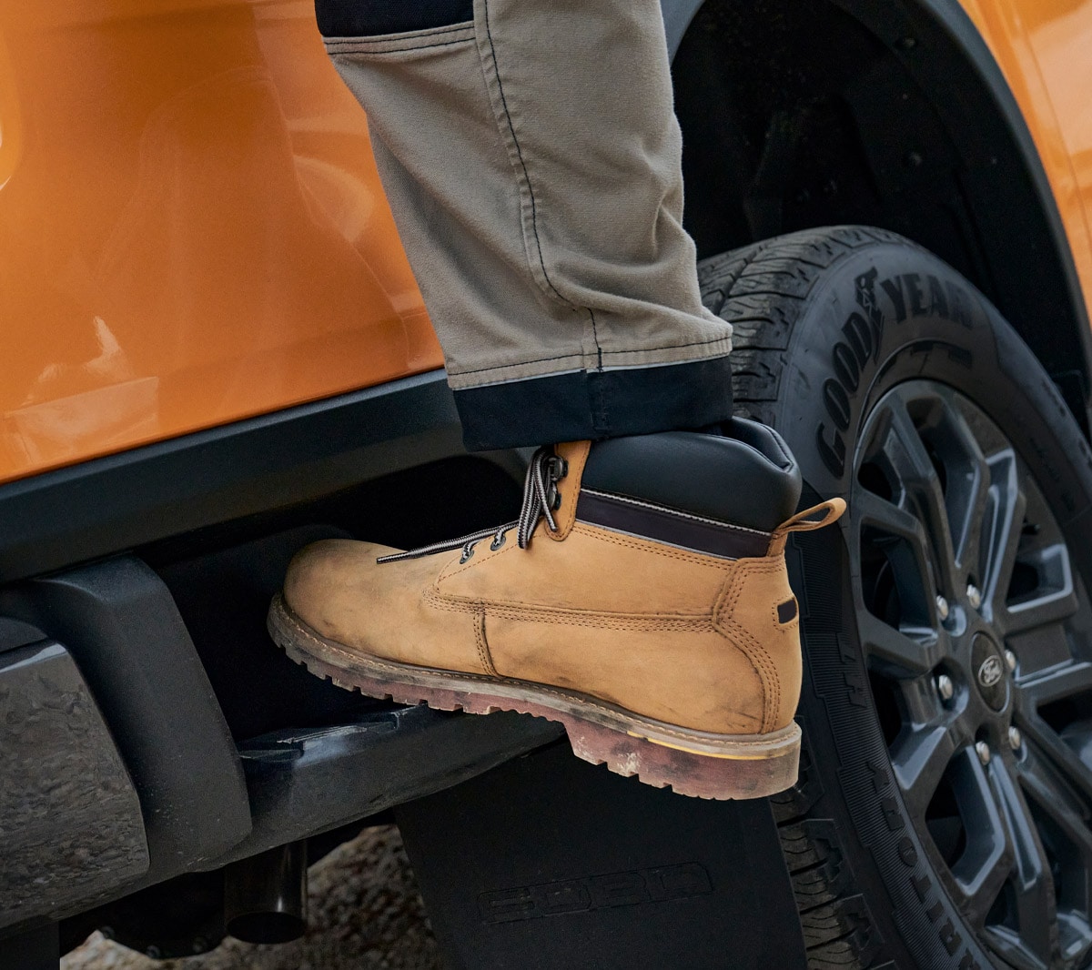 All-New Ford Ranger rear box step in use