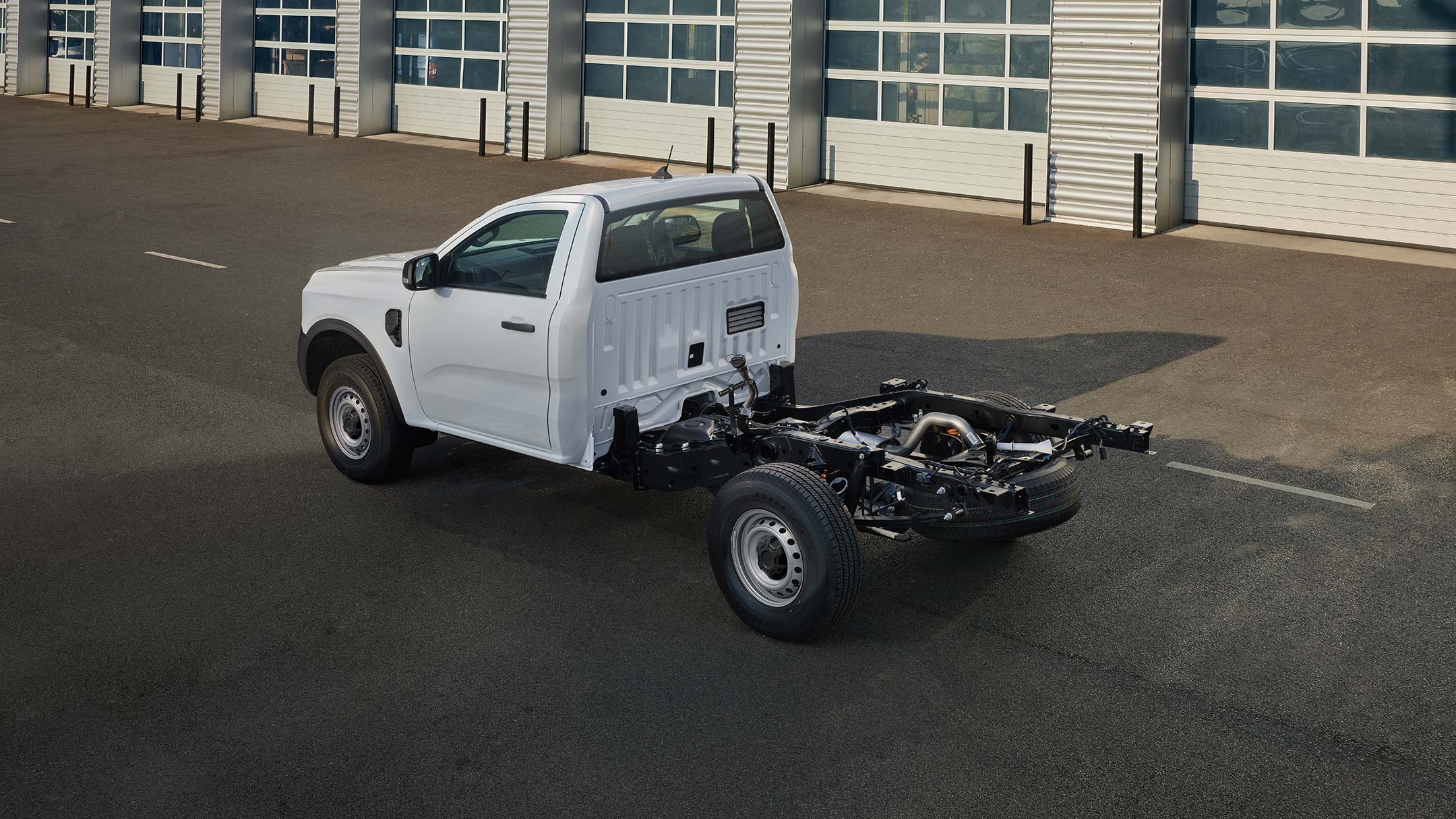 New Ford Ranger Chassis Cab in a factory Hall