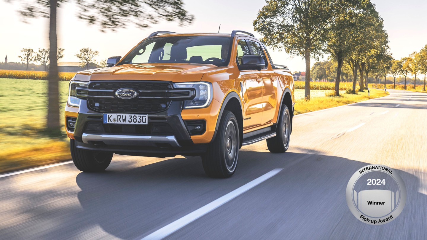 Ford Ranger driving on the road